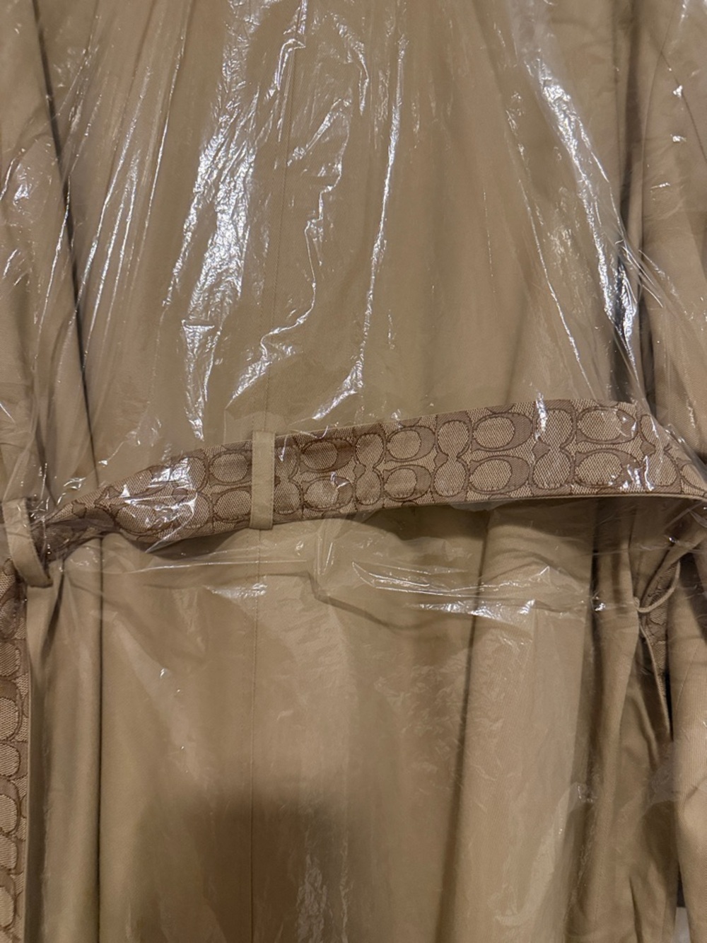 Coach Beige Trench Coat with Signature Monogram and Turn Lock Bottom - Picture 12 of 16